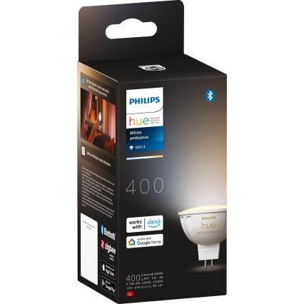 Bombilla LED regulable Philips Hue White Ambiance GU5,3/MR16/5,1W/12V 2200-6500K