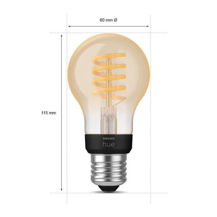 Bombilla LED regulable Philips Hue WHITE AMBIANCE A60 E27/7W/230V 2200-4500K