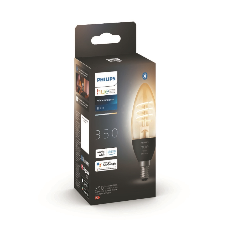 Bombilla inteligente - White Ambiance - Philips HUE E14, Luz blanca