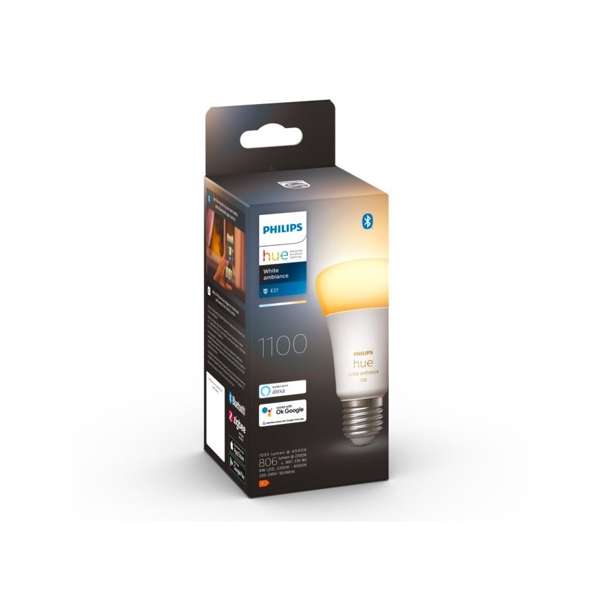 Bombilla LED regulable Philips Hue WHITE AMBIANCE E27/8W/230V 2200-6500K