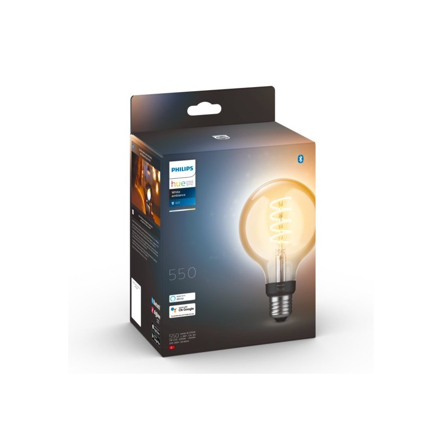 Bombilla LED regulable Philips Hue WHITE AMBIANCE G93 E27/7W/230V 2200-4500K