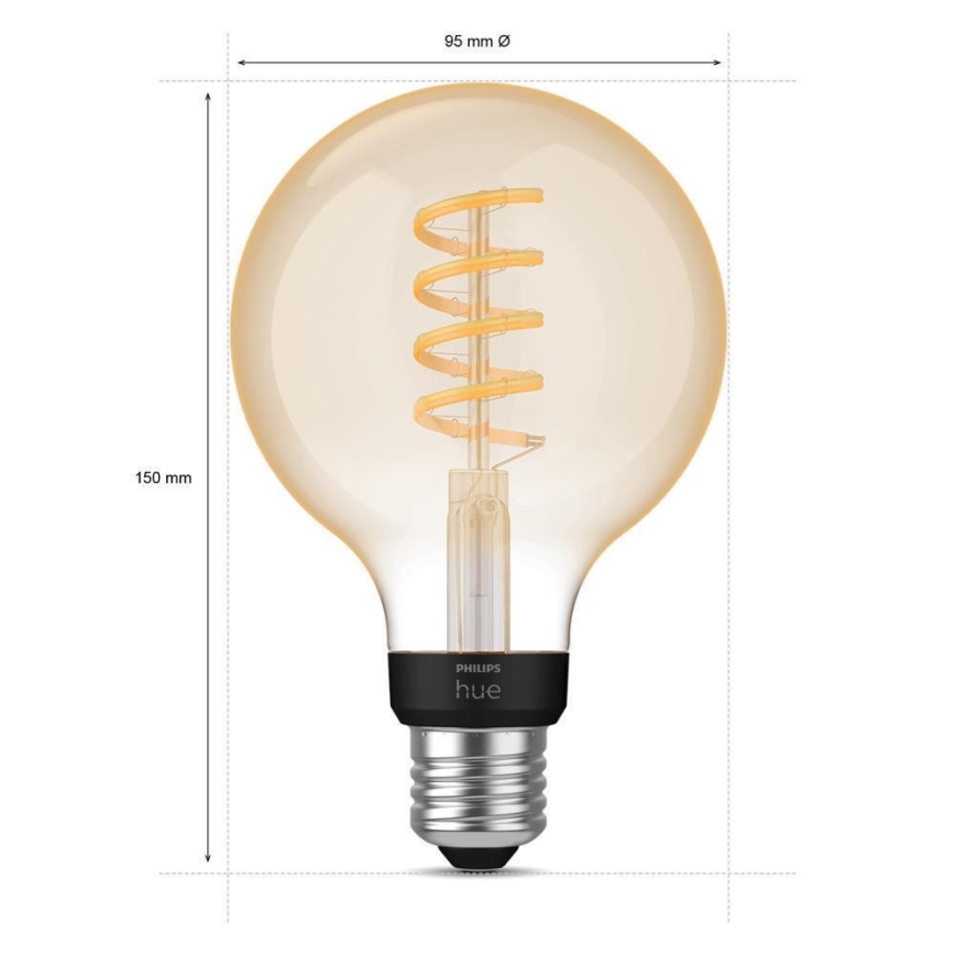 Bombilla LED regulable Philips Hue WHITE AMBIANCE G93 E27/7W/230V 2200-4500K
