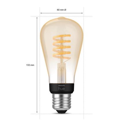 Bombilla LED regulable Philips Hue WHITE AMBIANCE ST64 E27/7W/230V 2200-4500K