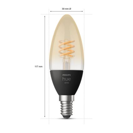 Bombilla LED regulable Philips Hue WHITE FILAMENT E14/4,5W/230V 2100K