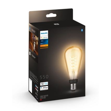 Bombilla LED regulable Philips Hue WHITE FILAMENT ST72 E27/7W/230V 2100K