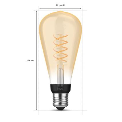 Bombilla LED regulable Philips Hue WHITE FILAMENT ST72 E27/7W/230V 2100K