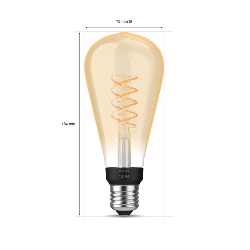 Bombilla LED regulable Philips Hue WHITE FILAMENT ST72 E27/7W/230V 2100K