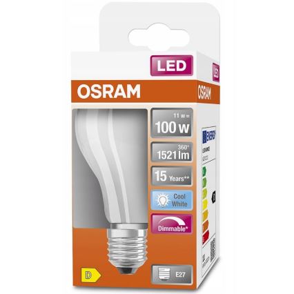 Bombilla LED regulable RETROFIT A60 E27/11W/230V 4000K - Osram