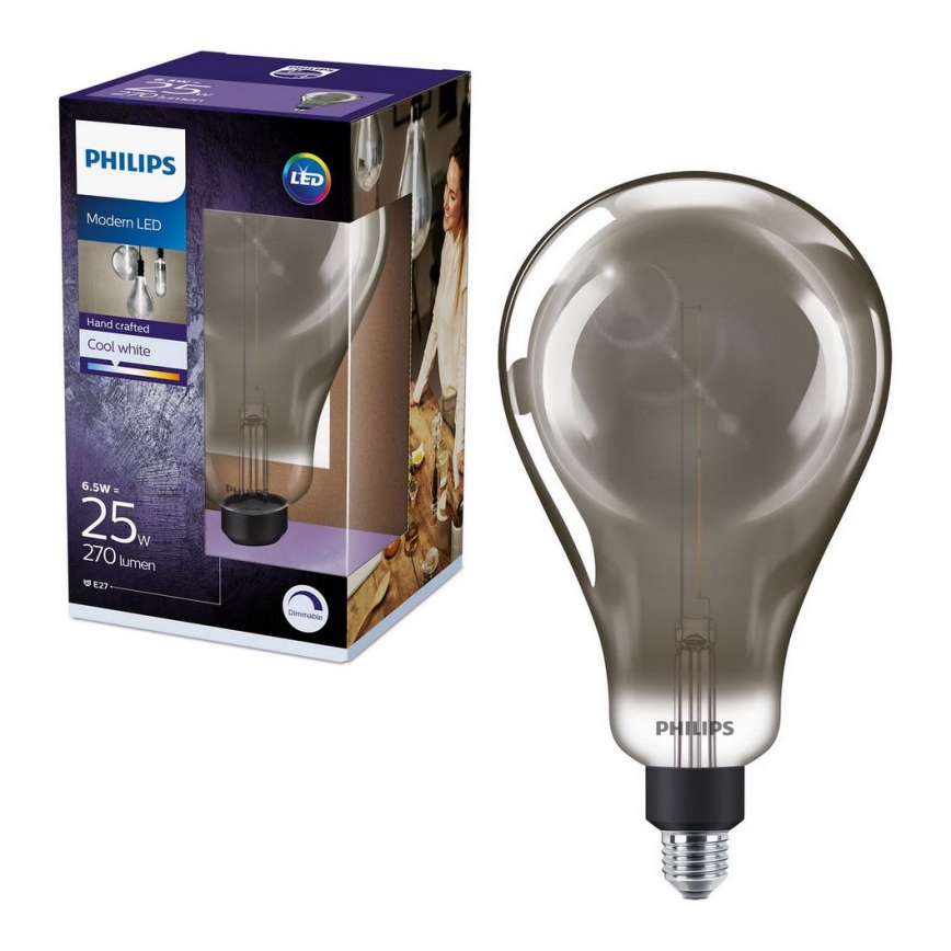 Bombilla LED regulable SMOKY VINTAGE Philips A160 E27/6,5W/230V 4000K