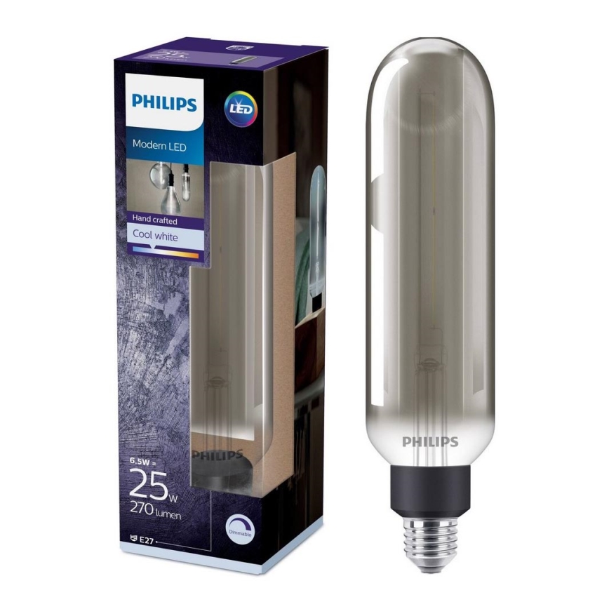 Bombilla LED regulable SMOKY VINTAGE Philips T65 E27/6,5W/230V 4000K