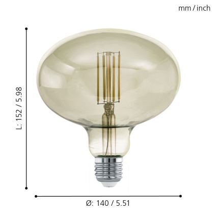 Bombilla LED regulable VINTAGE E27/4W/230V 3000K - Eglo 12599