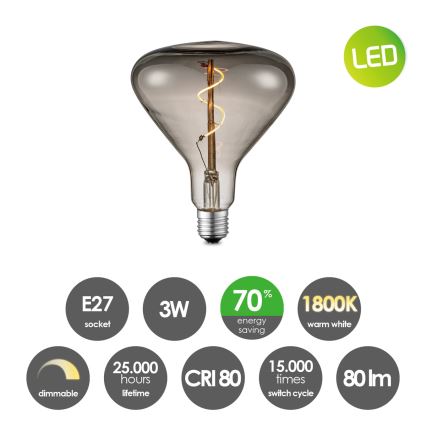 Bombilla LED regulable VINTAGE EDISON E27/3W/230V 1800K