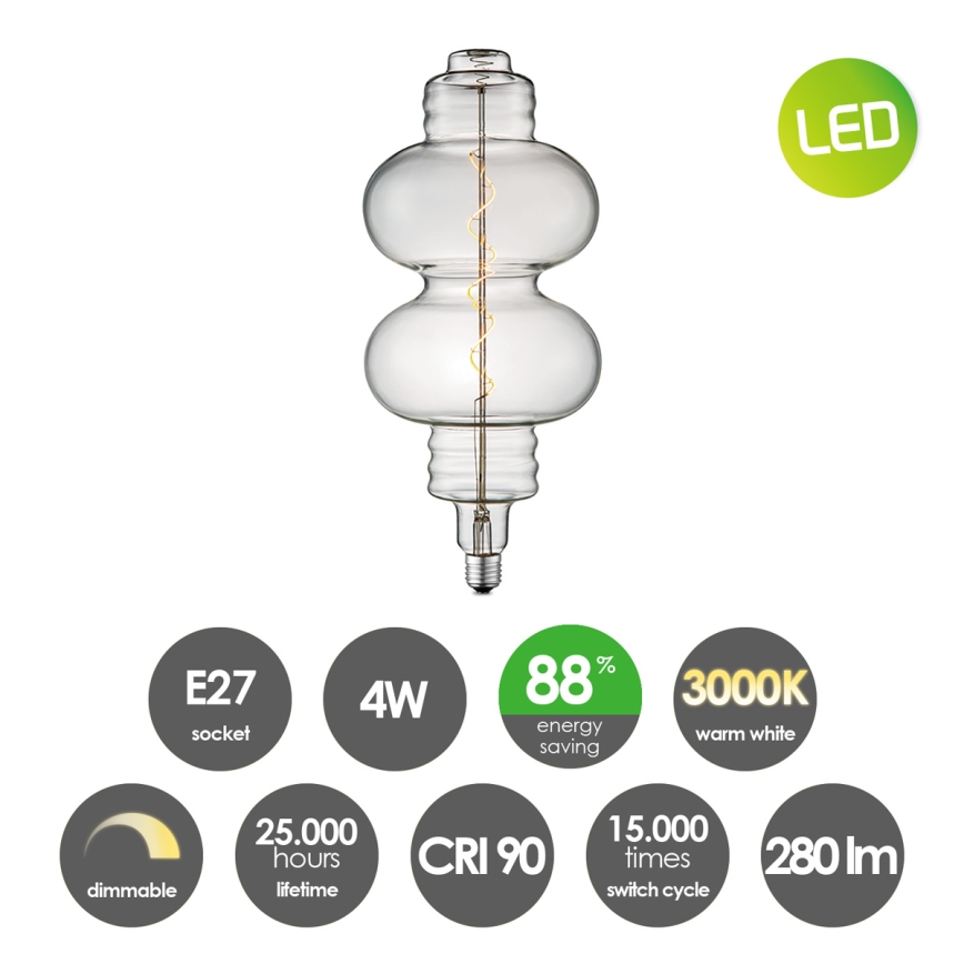Bombilla LED regulable VINTAGE EDISON E27/4W/230V 2200K CRI 90