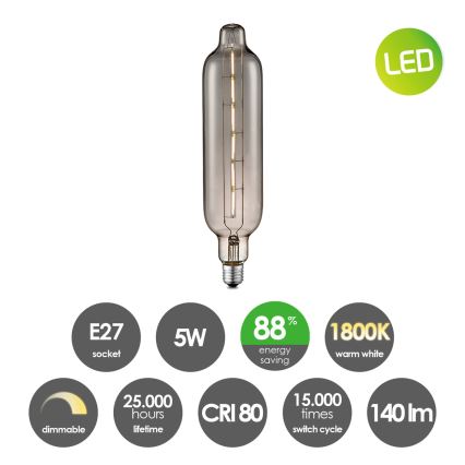 Bombilla LED regulable VINTAGE EDISON E27/5W/230V 1800K