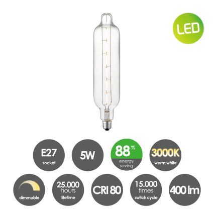 Bombilla LED regulable VINTAGE EDISON E27/5W/230V 3000K