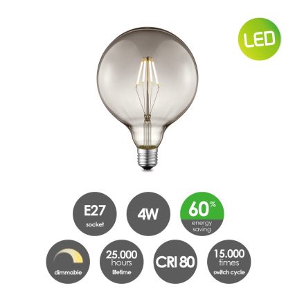 Bombilla LED regulable VINTAGE EDISON G125 E27/4W/230V 2700K