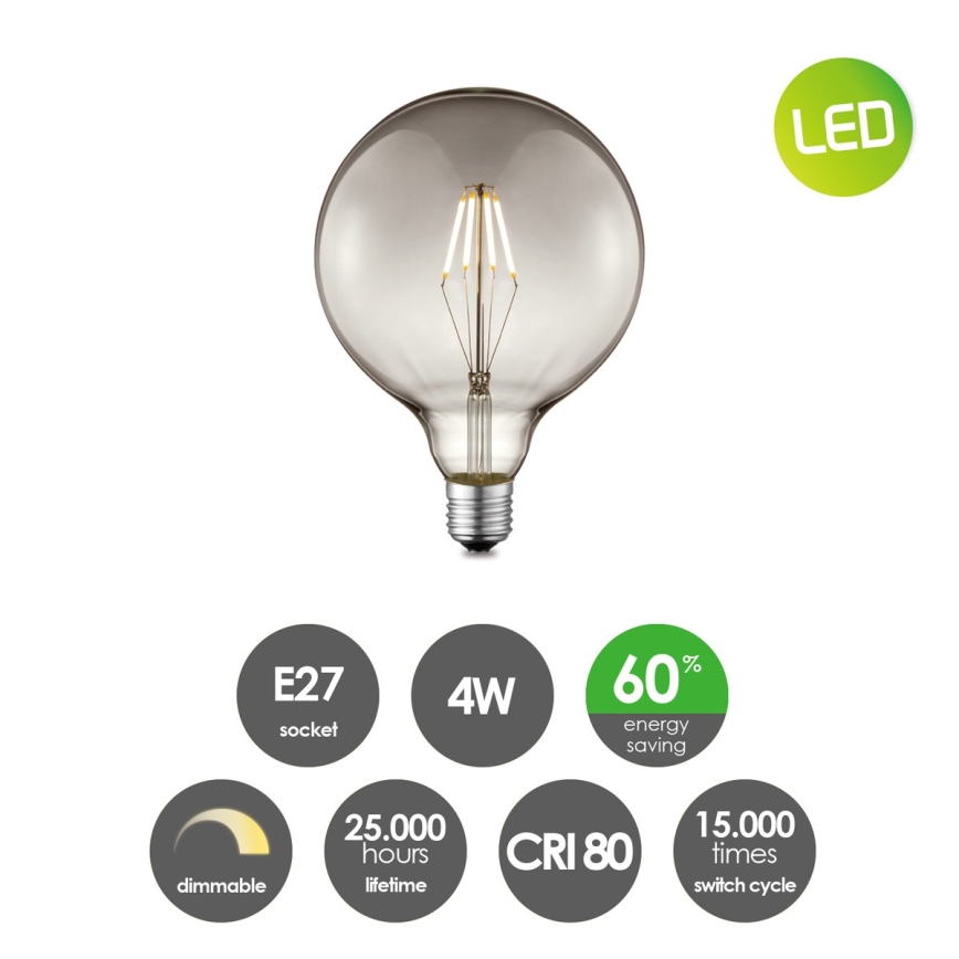 Bombilla LED regulable VINTAGE EDISON G125 E27/4W/230V 2700K