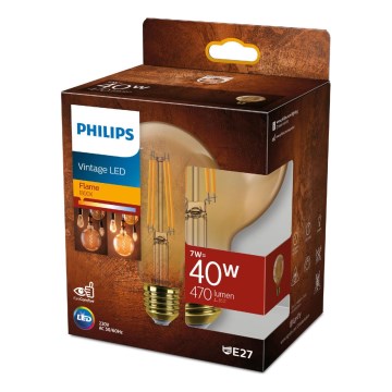 Bombilla LED regulable VINTAGE Philips G95 E27/7W/230V 1800K