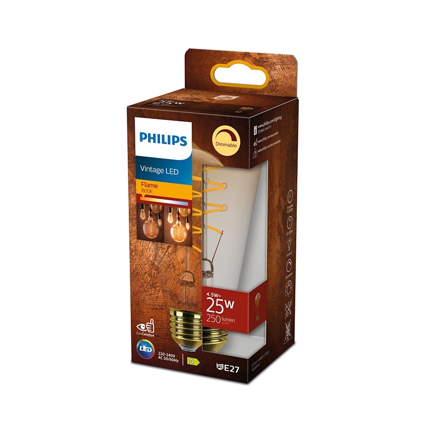 Bombilla LED regulable VINTAGE Philips ST64 E27/4,5W/230V 1800K