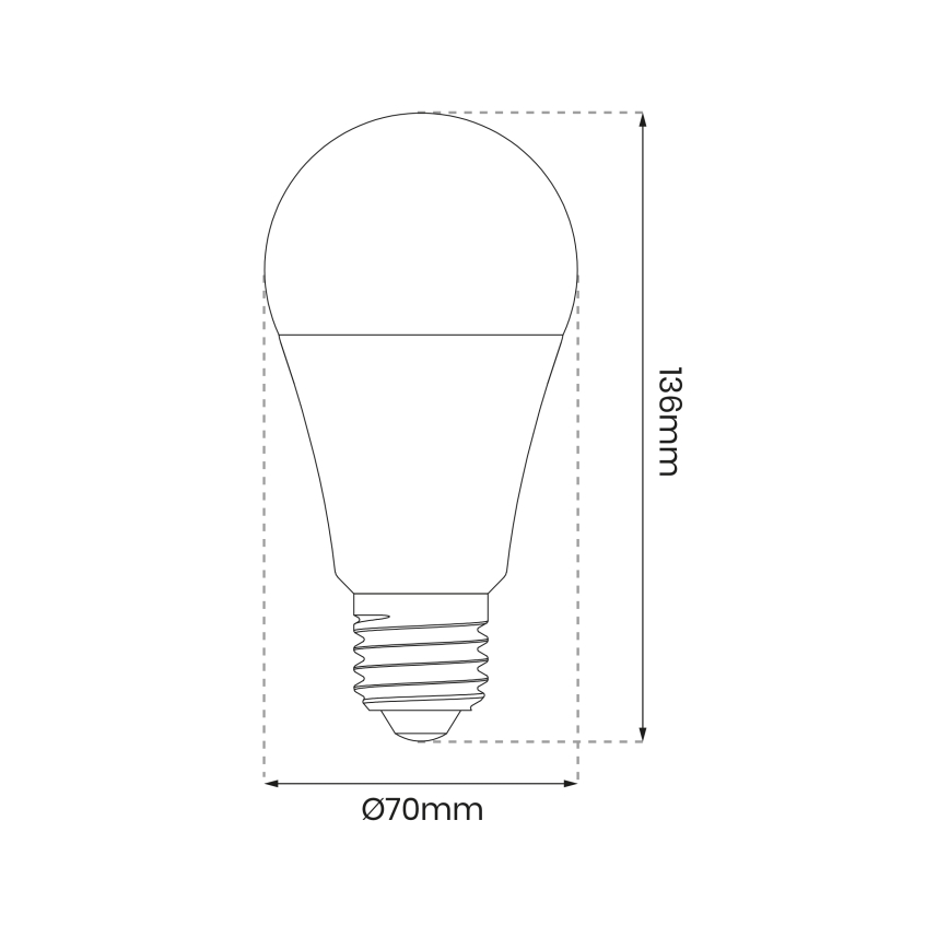 Bombilla LED RGB regulable A70 E27/11W/230V 2700-6500K Wi-Fi Tuya