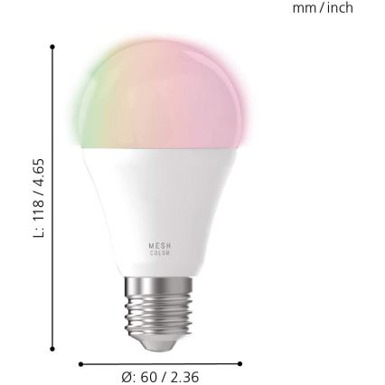 Bombilla LED RGB regulable CONNECT E27/9W - Eglo