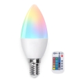 Bombilla LED RGB regulable E14/4,8W/230V 3000K + control remoto - Aigostar