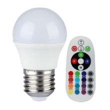 Bombilla LED RGB Regulable E27/3,5W/230V 6400K + CR