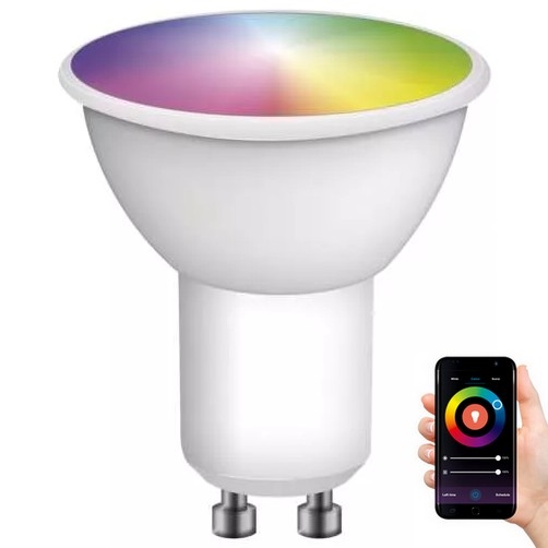 Bombilla LED RGB regulable GoSmart MR16 GU10/4,8W/230V 2700-6500K Wi-Fi Tuya