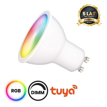 Bombilla LED RGB regulable GU10/5W/230V 2700-6500K Wi-Fi Tuya