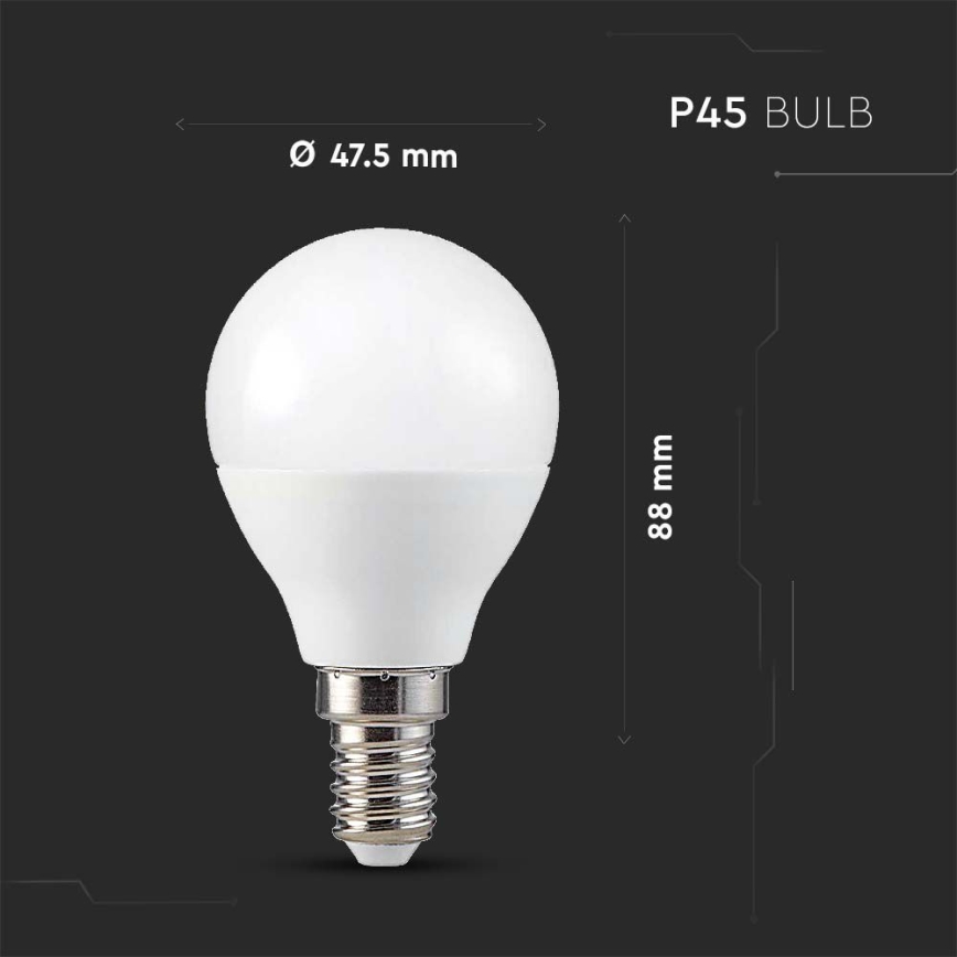 Bombilla LED RGB regulable P45 E14/4,8W/230V 3000K + mando a distancia