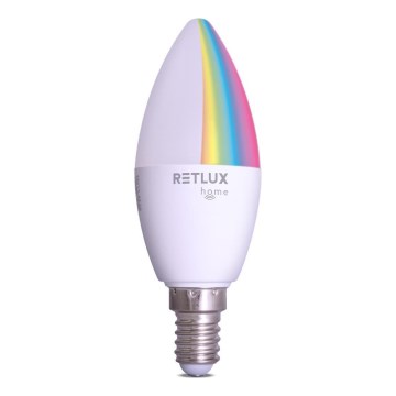 Bombilla LED RGBW regulable C37 E14/4,5W/230V 2700-6500K Wi-Fi Tuya