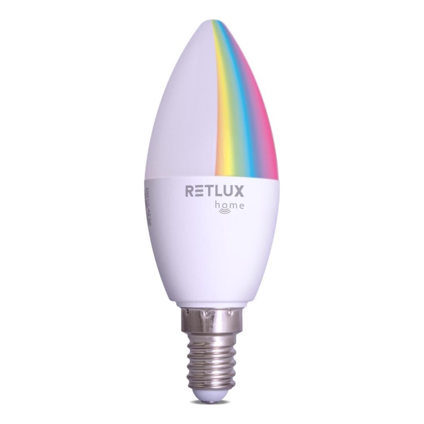 Bombilla LED RGBW regulable C37 E14/4,5W/230V 2700-6500K Wi-Fi Tuya