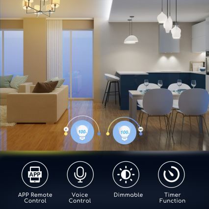 Bombilla LED RGBW regulable C37 E27/5W/230V 3000-6500K Wi-Fi - Aigostar