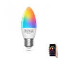 Bombilla LED RGBW regulable C37 E27/7W/230V 3000-6500K Wi-Fi - Aigostar