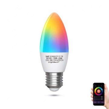 Bombilla LED RGBW regulable C37 E27/7W/230V 3000-6500K Wi-Fi - Aigostar