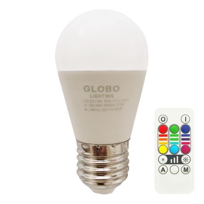 Bombilla LED RGBW regulable E27/6W/230V 3000K + control remoto - Globo