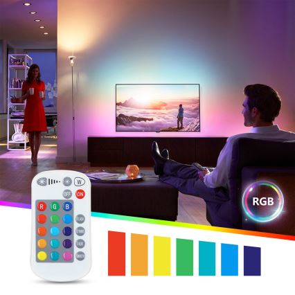 Bombilla LED RGBW regulable E27/8W/230V 3000K + control remoto - Aigostar
