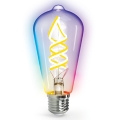 Bombilla LED RGBW regulable FILAMENT MESH Inteligente ST64 E27/4,9W/230V 2700-6500K - Aigostar