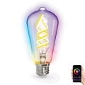 Bombilla LED RGBW regulable FILAMENT ST64 E27/4,9W/230V 2700-6500K Wi-Fi - Aigostar