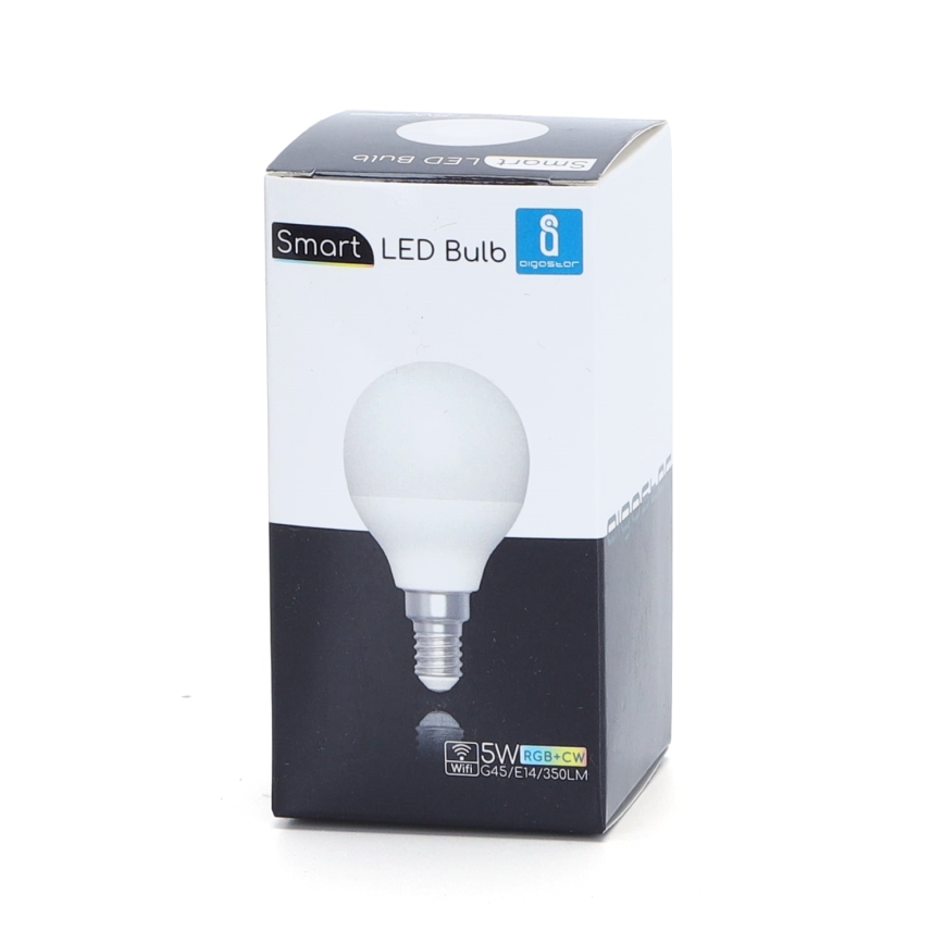Bombilla LED RGBW regulable G45 E14/5W/230V 3000-6500K Wi-Fi - Aigostar