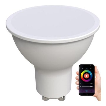 Bombilla LED RGBW regulable GU10/4,5W/230V 2700-6500K Wi-Fi Tuya