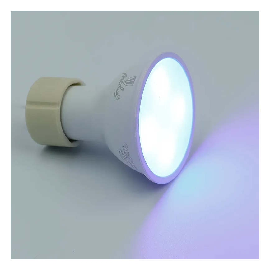 Bombilla LED RGBW regulable GU10/4,5W/230V 2700-6500K Wi-Fi Tuya