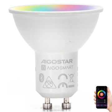 Bombilla LED RGBW regulable GU10/4,9W/230V 2700-6500K - Aigostar