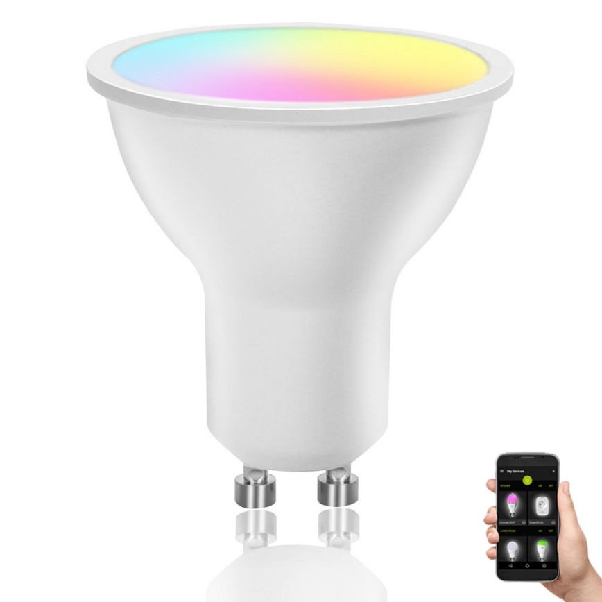 Bombilla LED RGBW regulable GU10/4,9W/230V 2700-6500K Wi-Fi - Aigostar