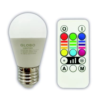 Bombilla LED RGBW regulable E27/6W/230V 3000K + control remoto - Globo