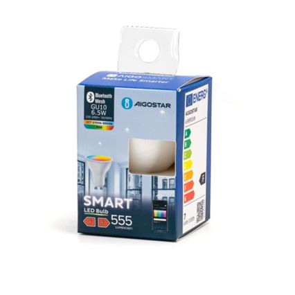 Bombilla LED RGBW regulable MESH Inteligente GU10/6,5W/230V 2700-6500K - Aigostar
