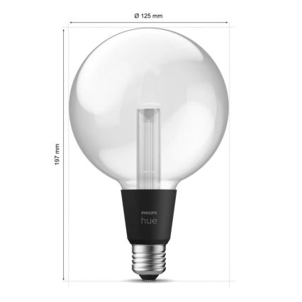 Bombilla LED RGBW regulable Philips Hue White And Color Ambiance G125 E27/6,8W/230V 2000-6500K