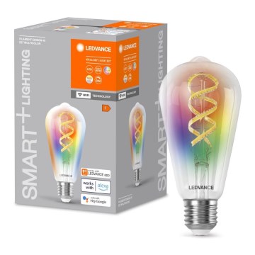 Bombilla LED RGBW regulable SMART+ FILAMENT EDISON ST64 E27/4,8W/230V 2700-6500K Wi-Fi - Ledvance