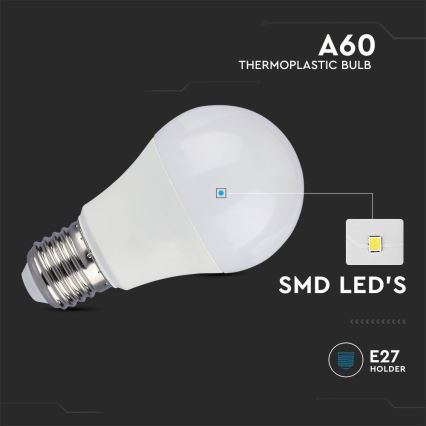 Bombilla LED SAMSUNG CHIP A60 E27/8,5W/230V 3000K