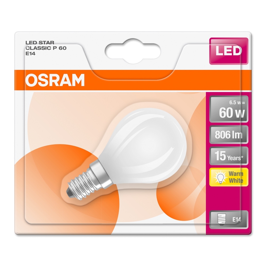 Bombilla LED STAR E14/6,5W/230V 2700K - Osram